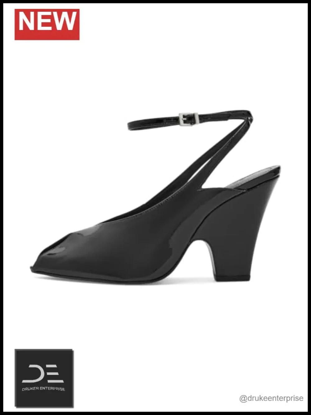 Leather Block Heel Peep Toe Pumps Women's Dress Shoes Architectural Heel